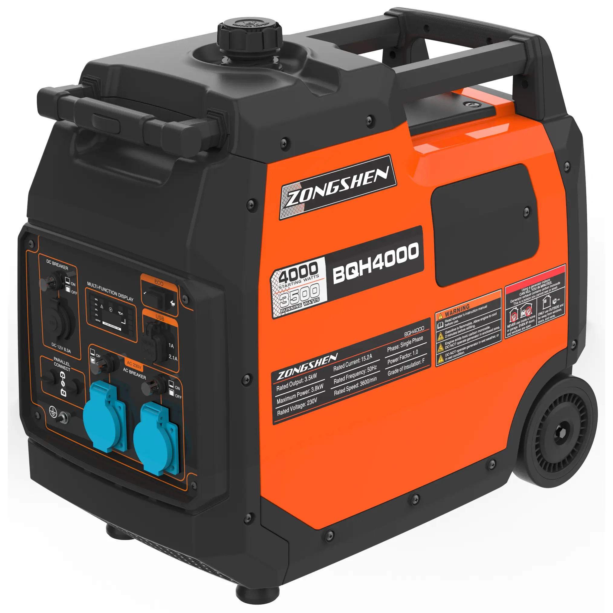 Изображение товара Генератор бензиновый инверторный Zongshen BQH 4000, 3.8 кВт