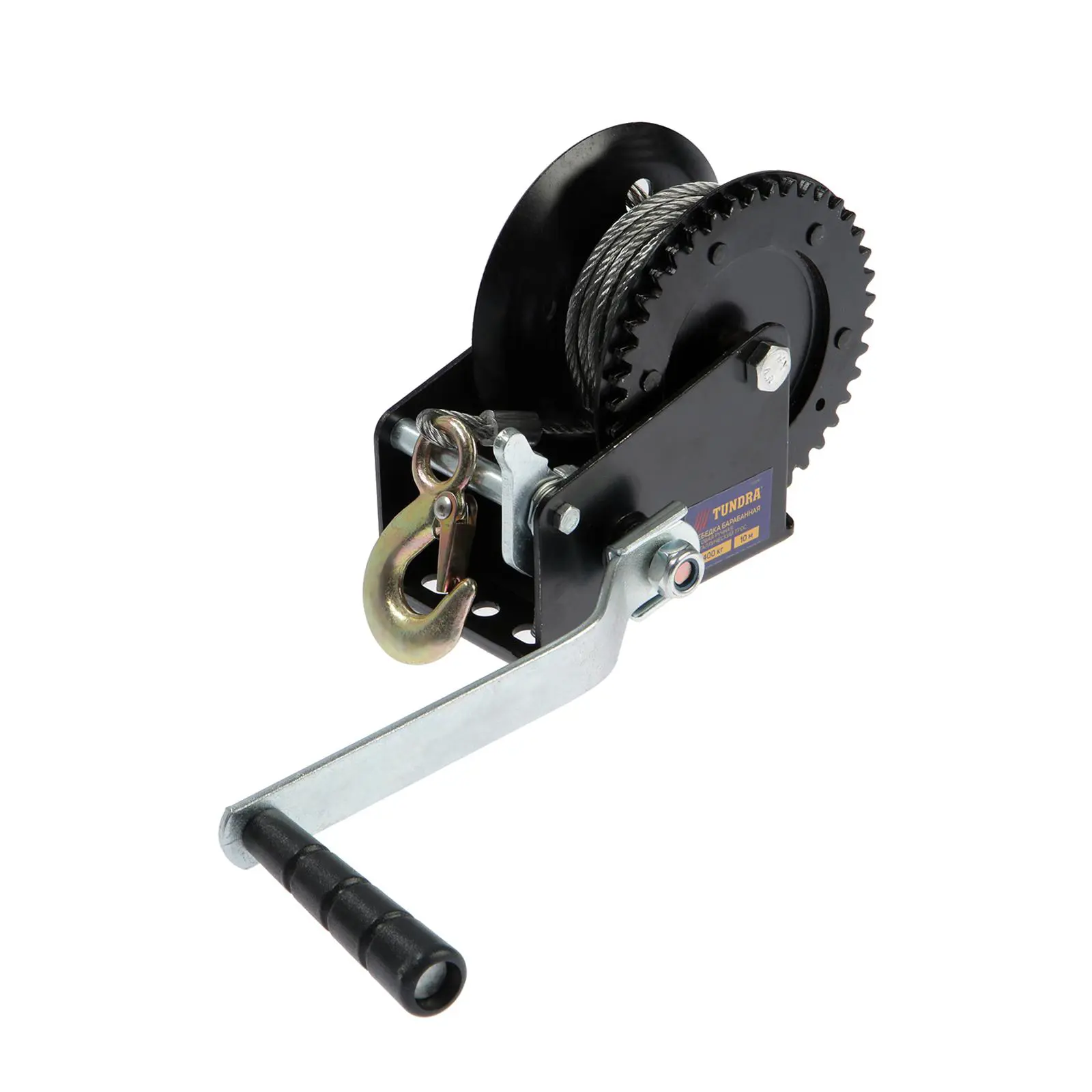 Изображение товара Лебедка ручная барабанная Тундра 1002767, 10 м, 1.4 т