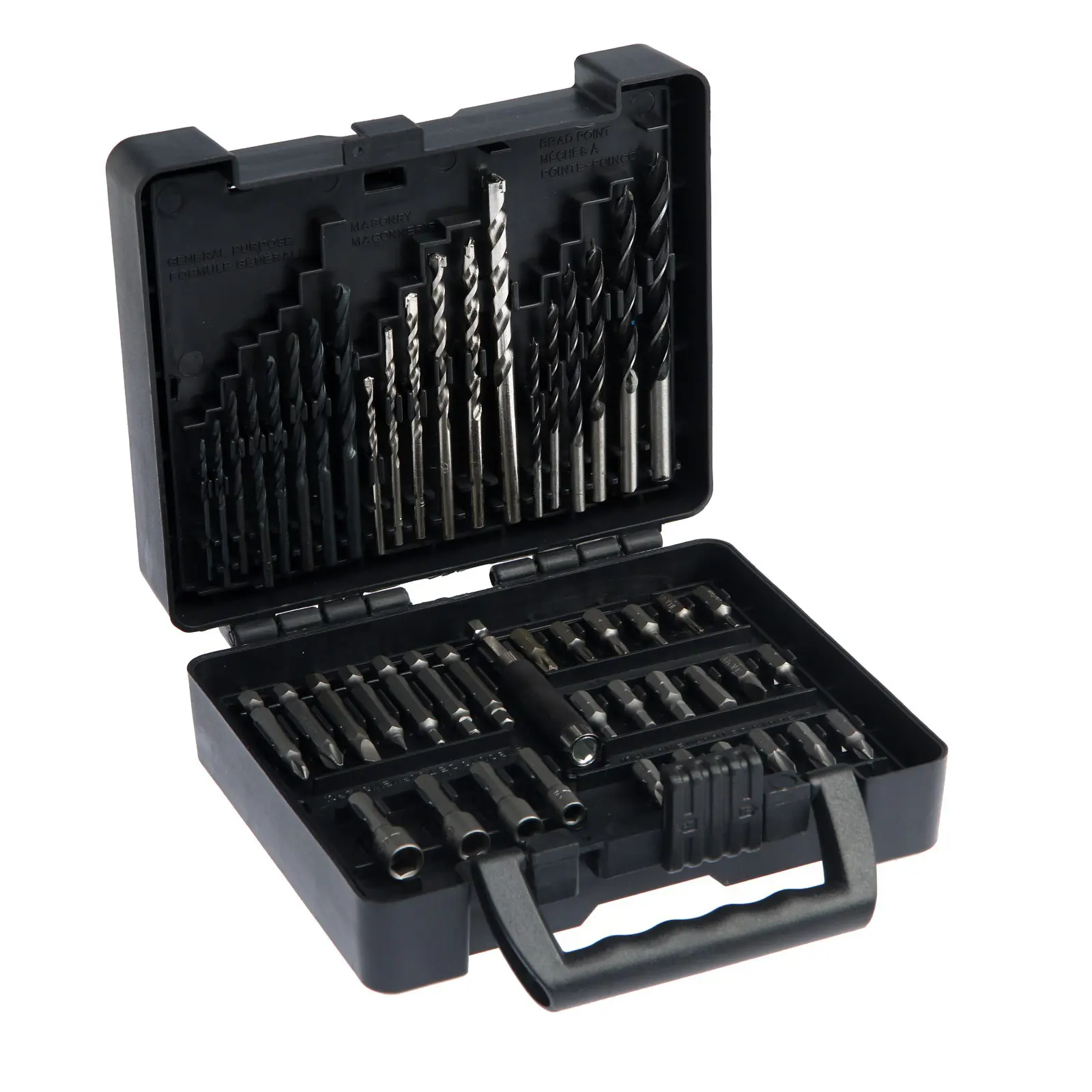 Изображение товара Набор сверл и бит Тундра 5401912 50 шт универсальный для дерева металла бетона