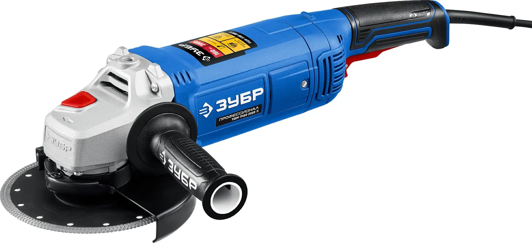 Изображение товара Углошлифовальная машина Зубр УШМ-П180-2000 П, 2000 Вт, 180 мм