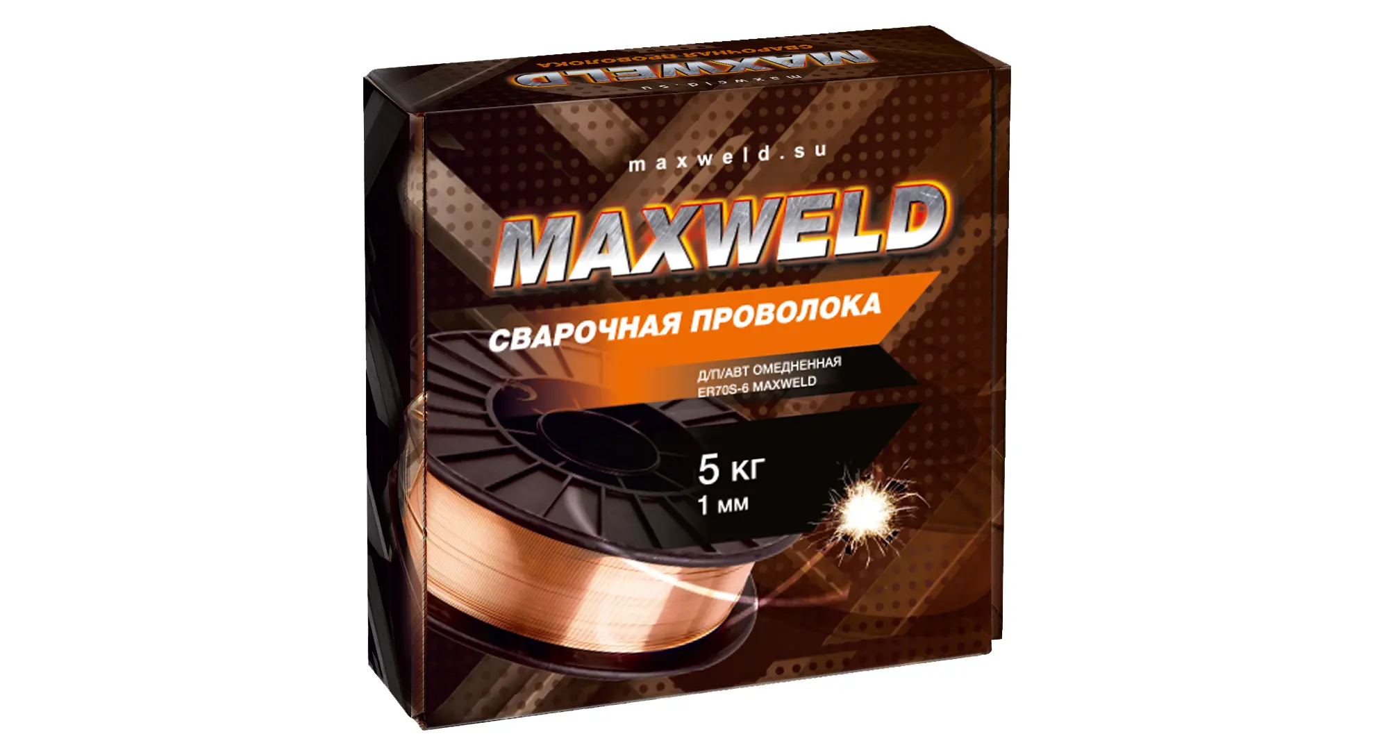 Изображение товара Проволока сварочная омедненная для нержавеющей стали ER70S-6 Maxweld 1 мм 5 кг