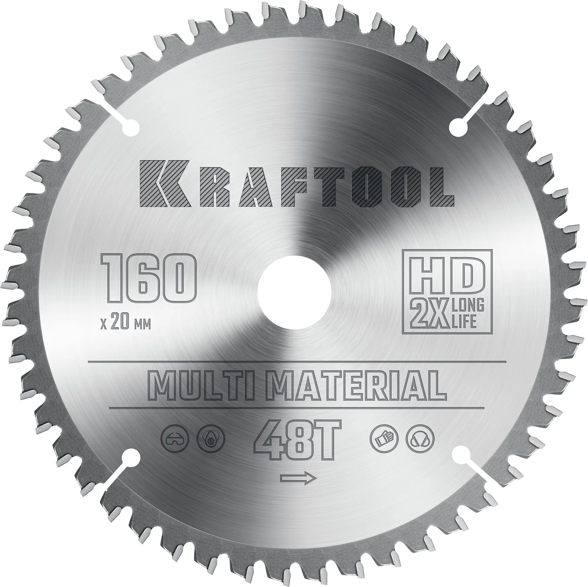 Изображение товара Диск пильный по алюминию Kraftool Multi Material 36953-160-20 48T 160x20x1.8 мм