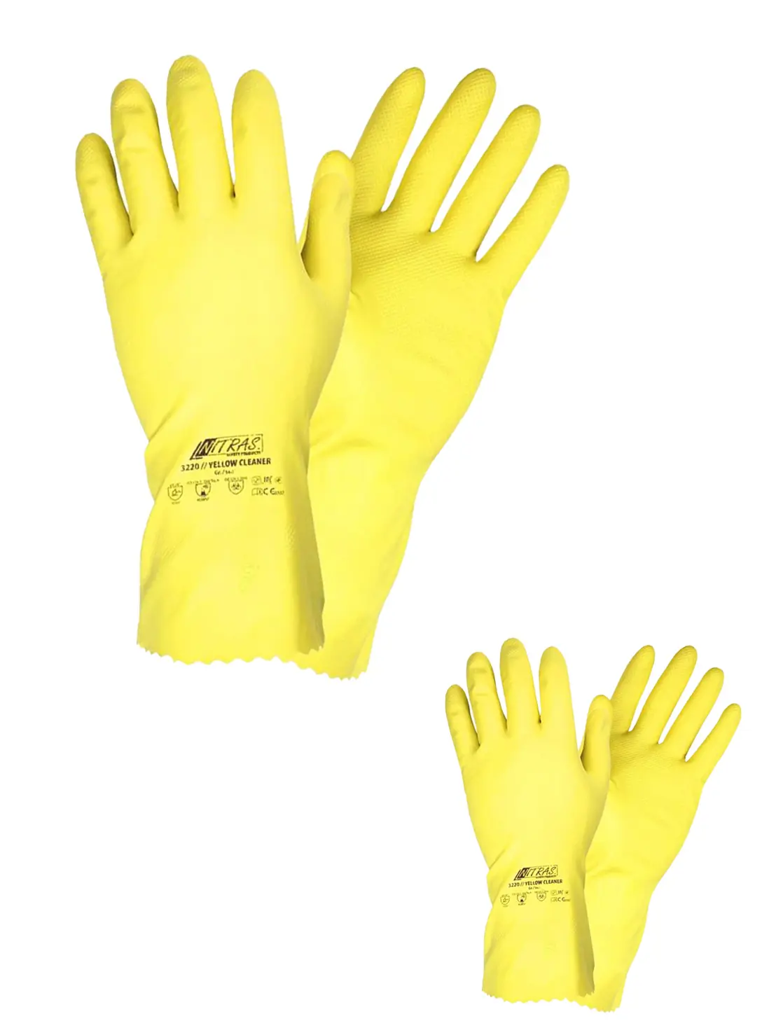 Изображение товара Перчатки латексные хозяйственные Nitras 3220 размер 8 2 пары