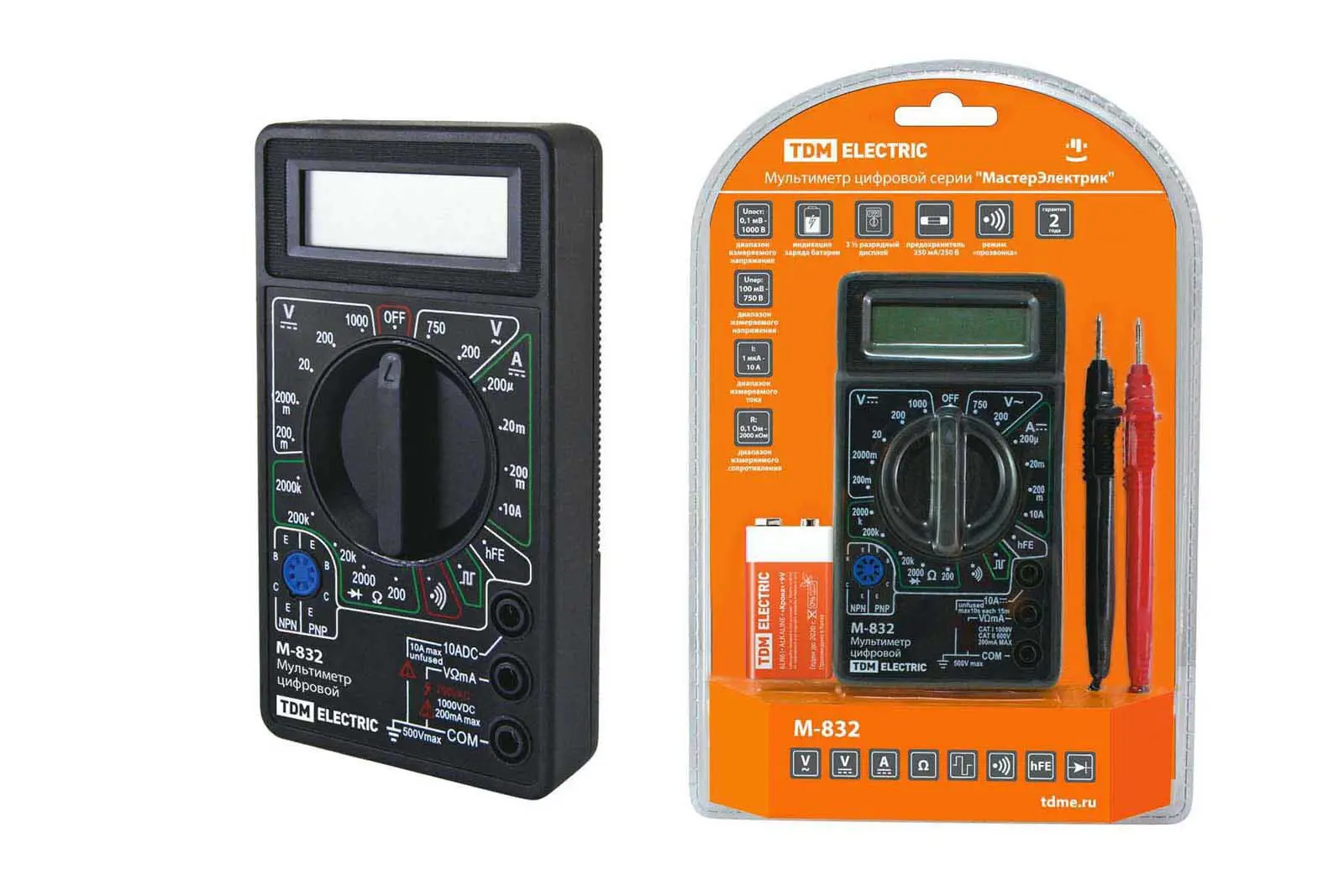 Изображение товара Мультиметр цифровой Tdm Electric М-832