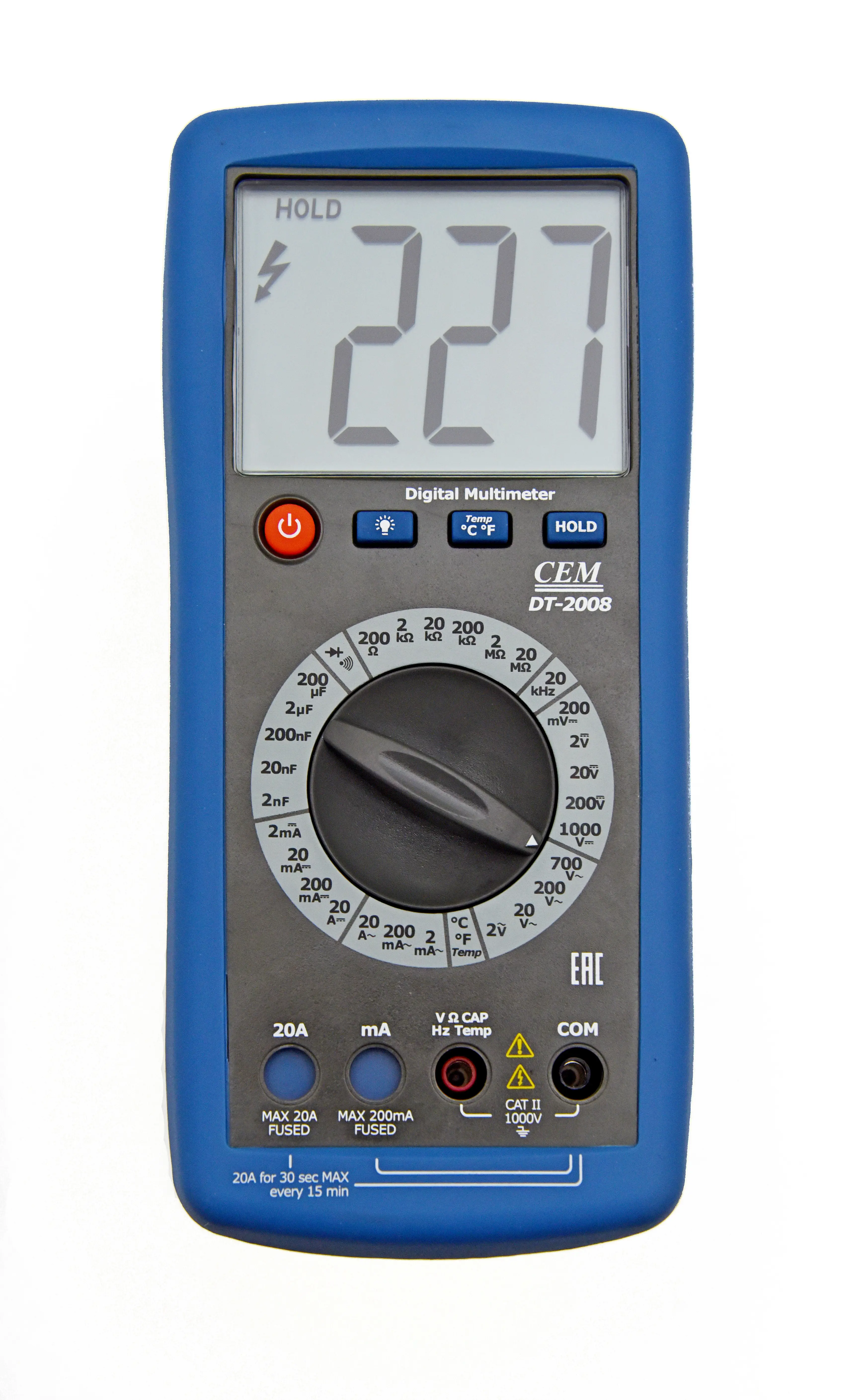 Изображение товара Цифровой мультиметр СЕМ DT-2008 с подсветкой дисплея ударопрочным корпусом