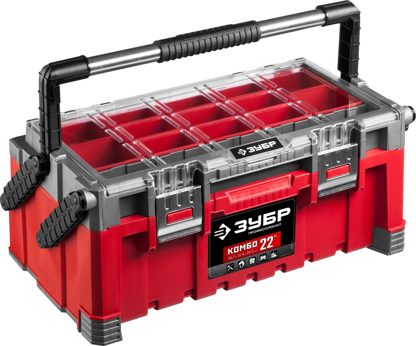 Изображение товара Ящик для инструментов Зубр Комбо-22 567 x 314 x 245 мм