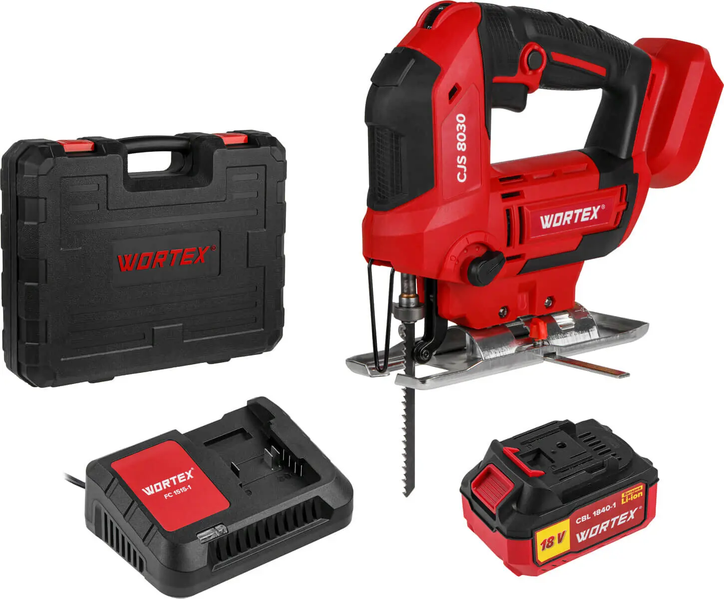 Изображение товара Лобзик аккумуляторный Wortex CJS 8030 ALL1, 18 В Li-Ion 1x4 Ач