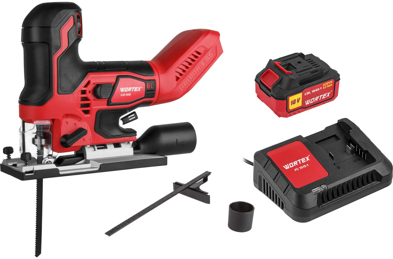 Изображение товара Лобзик аккумуляторный Wortex CJS 1330 ALL1, 18 В Li-Ion 1x4 Ач