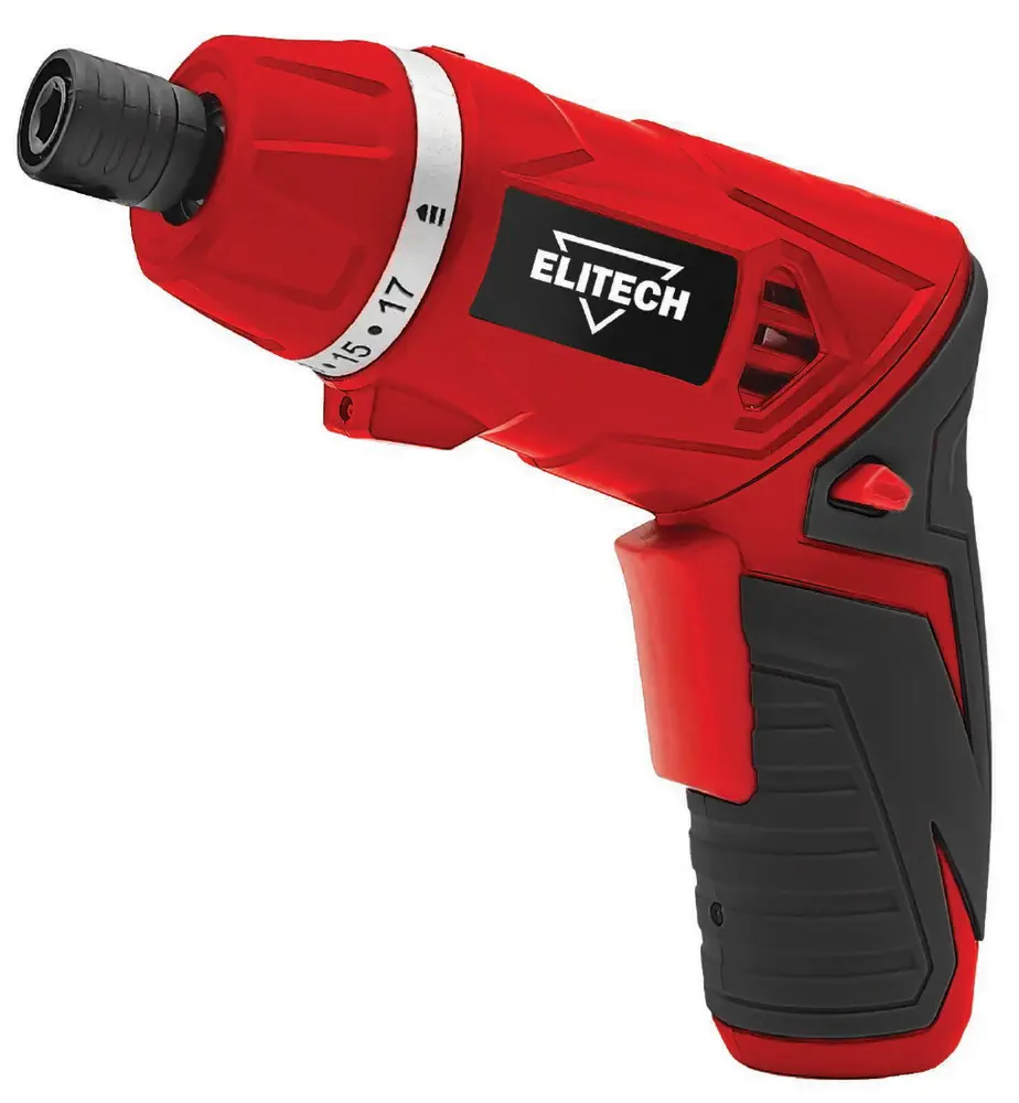 Изображение товара Аккумуляторная отвертка Elitech ША 036Л 3.6 В Li-Ion 1.5 Ач с подсветкой и комплектом насадок