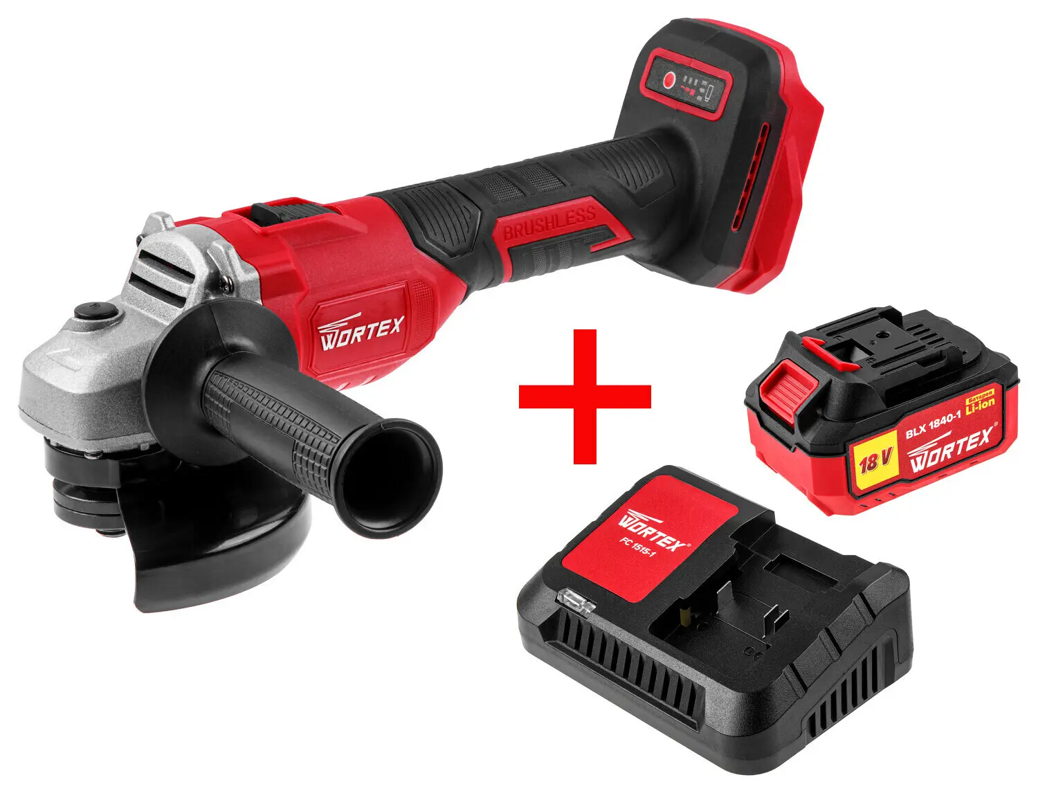 Изображение товара УШМ аккумуляторная бесщёточный Wortex LX CAG 1812-1 E ALL1, 18 В Li-Ion 1x4 Ач, 125 мм
