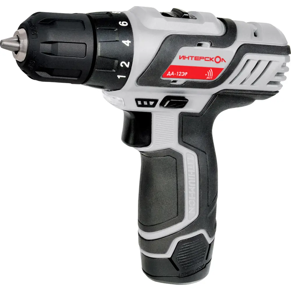 Изображение товара Дрель-шуруповерт Интерскол ДА-12ЭР 12В 2x2Ач с зарядкой