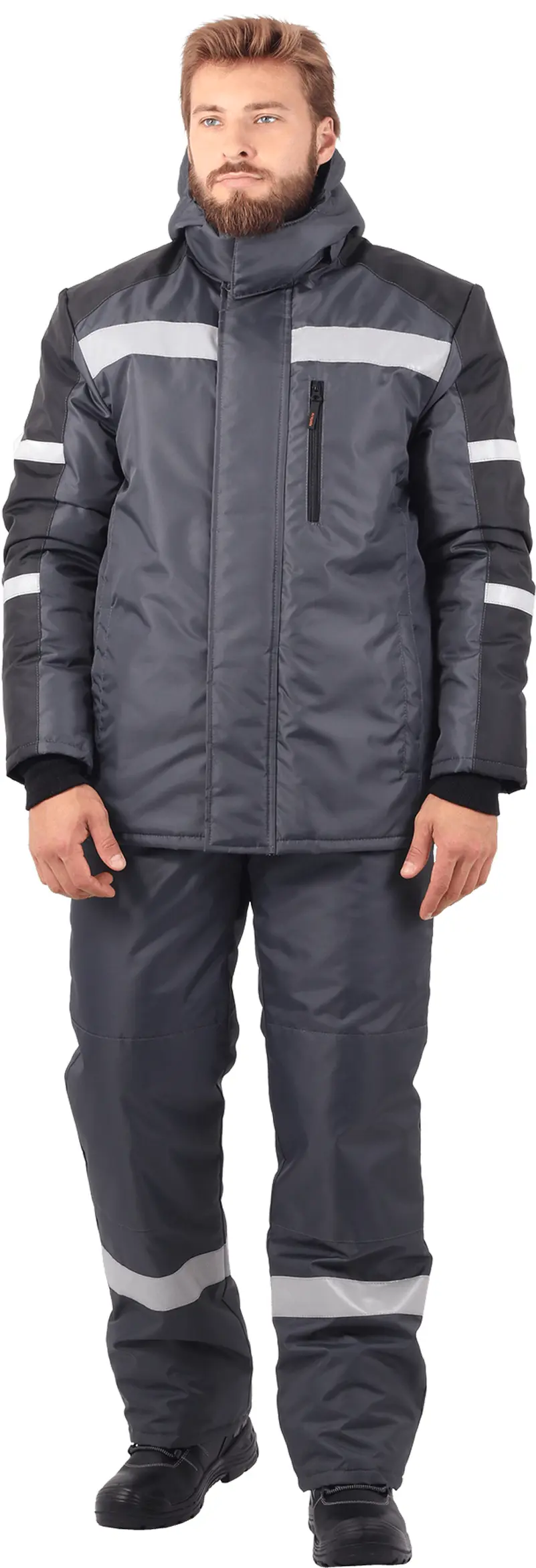 Изображение товара Костюм рабочий утепленный Роуд цвет темно-серый/черный размер 88-92 рост 182-188 см