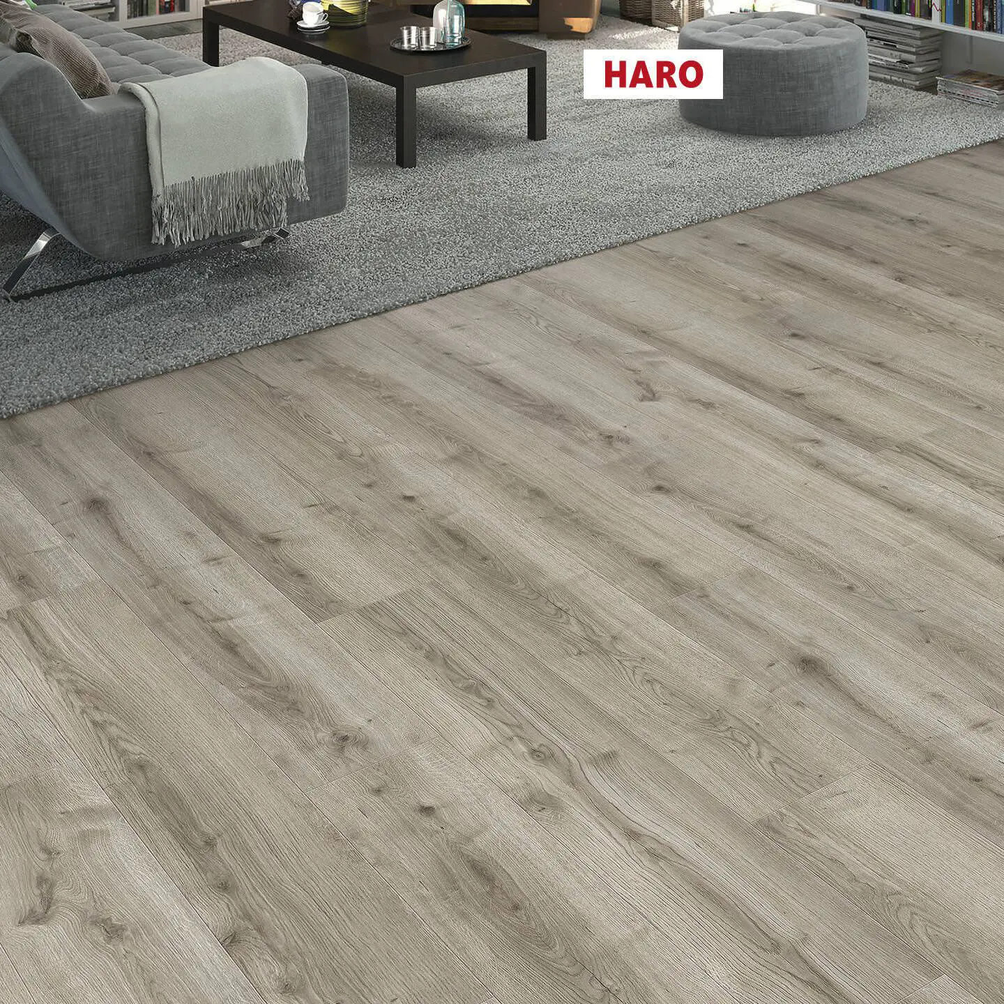 Изображение товара Ламинат Haro Дуб Элеганза Античный серый 8 мм 2.68 м² фаска 4V класс 32 Германия