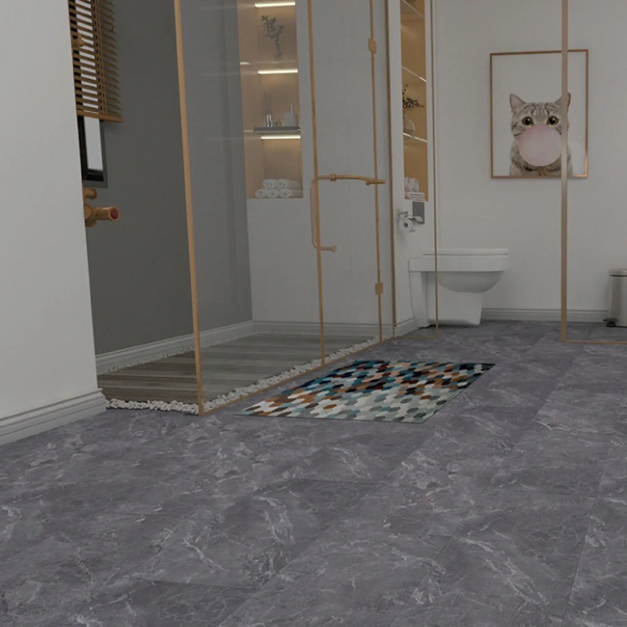 Изображение товара SPC плитка Profield Грей Марбл 34 класс влагостойкая замковая 5.5 мм