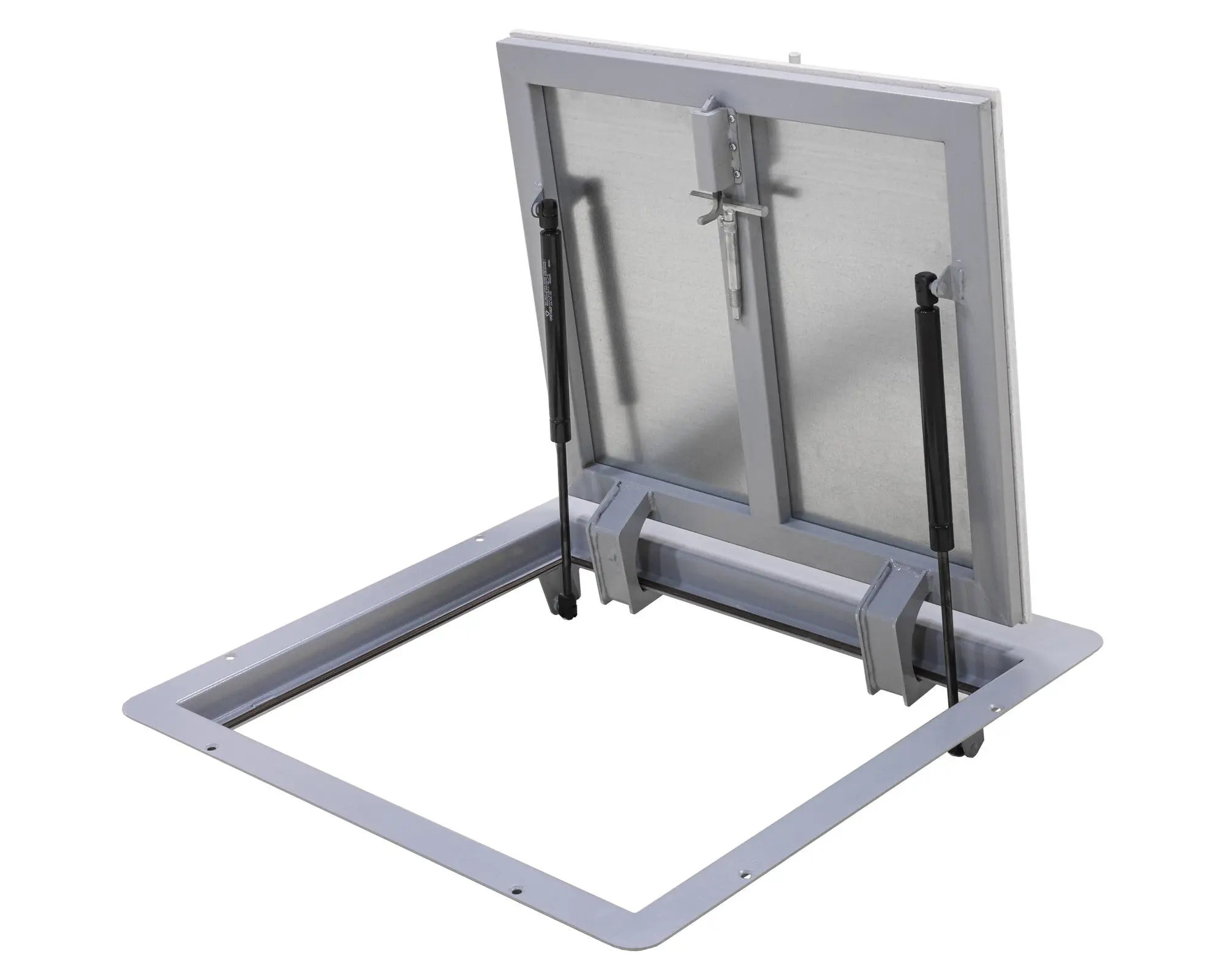 Изображение товара Напольный стальной ревизионный люк Эвент 60х60 см с газовыми амортизаторами