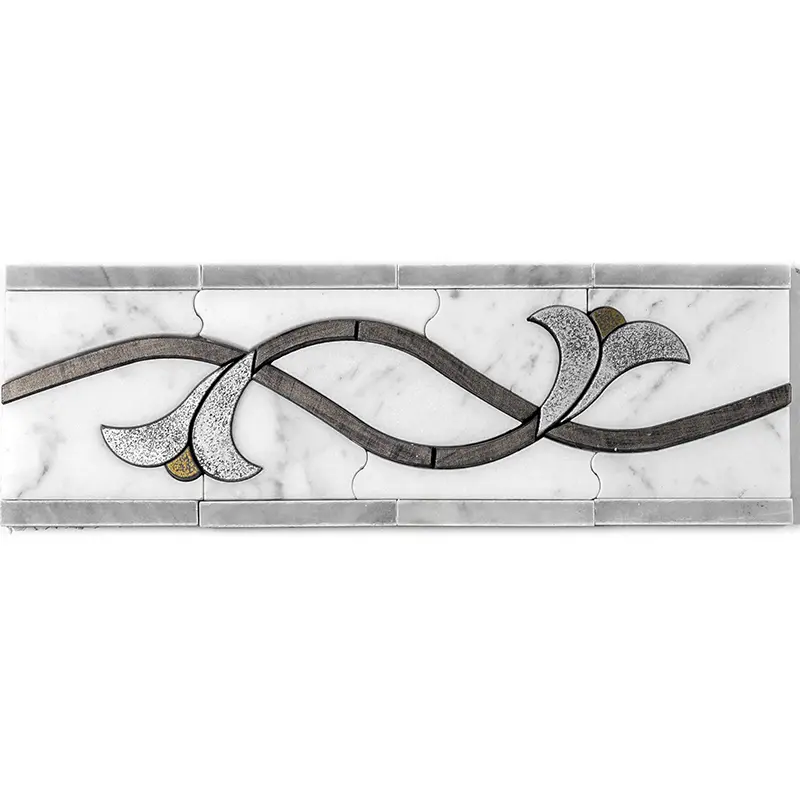 Изображение товара Мозаика Skalini Бордюры LI-2 мрамор 30.5x10 см для кухни и ванной