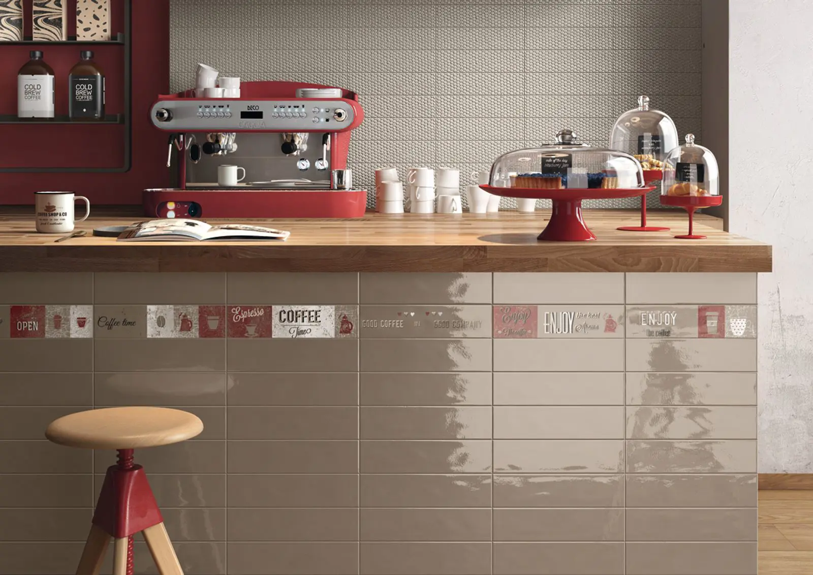 Изображение товара Керамическая плитка LDECOR BUBBLE Imola Bbbltu 73Ec 7.5x30 в цвете экрю