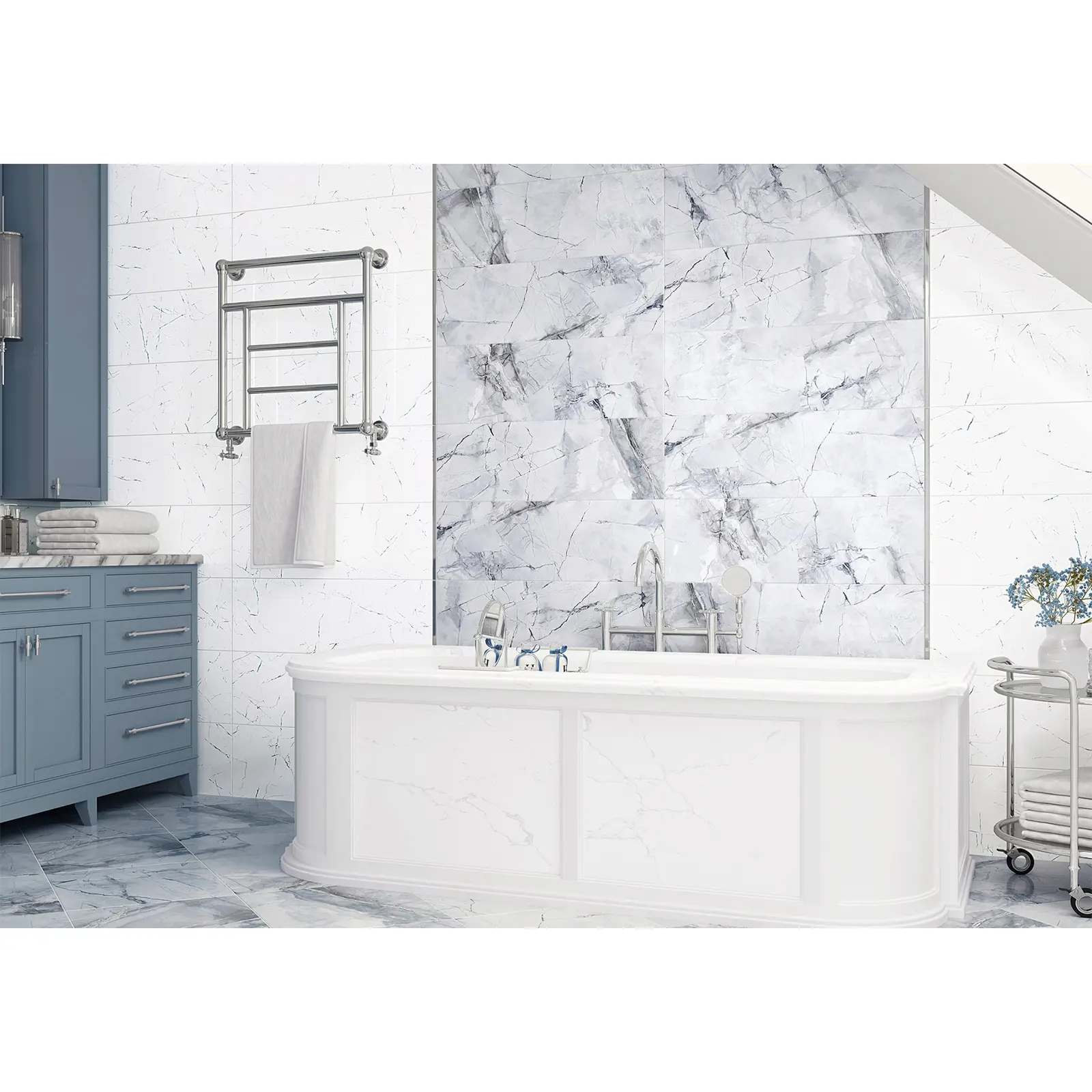 Изображение товара Плитка настенная DELACORA Frost White 24.6x74 см, глянцевая, мраморный эффект