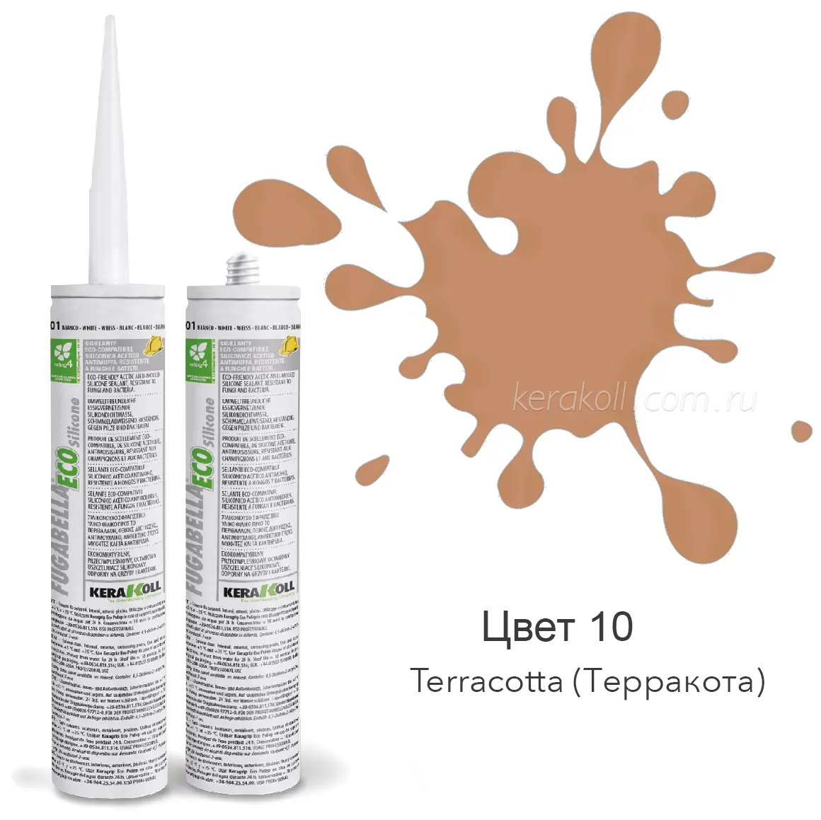 Изображение товара Герметик KERAKOLL FUGABELLA ECO Silicone 10 Terracotta 310мл для межшовных работ