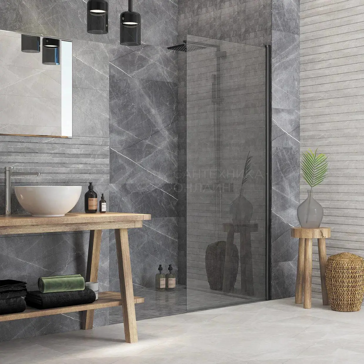 Изображение товара Керамогранит Керамин Канон 60x60 см серый для пола и стен, морозостойкий