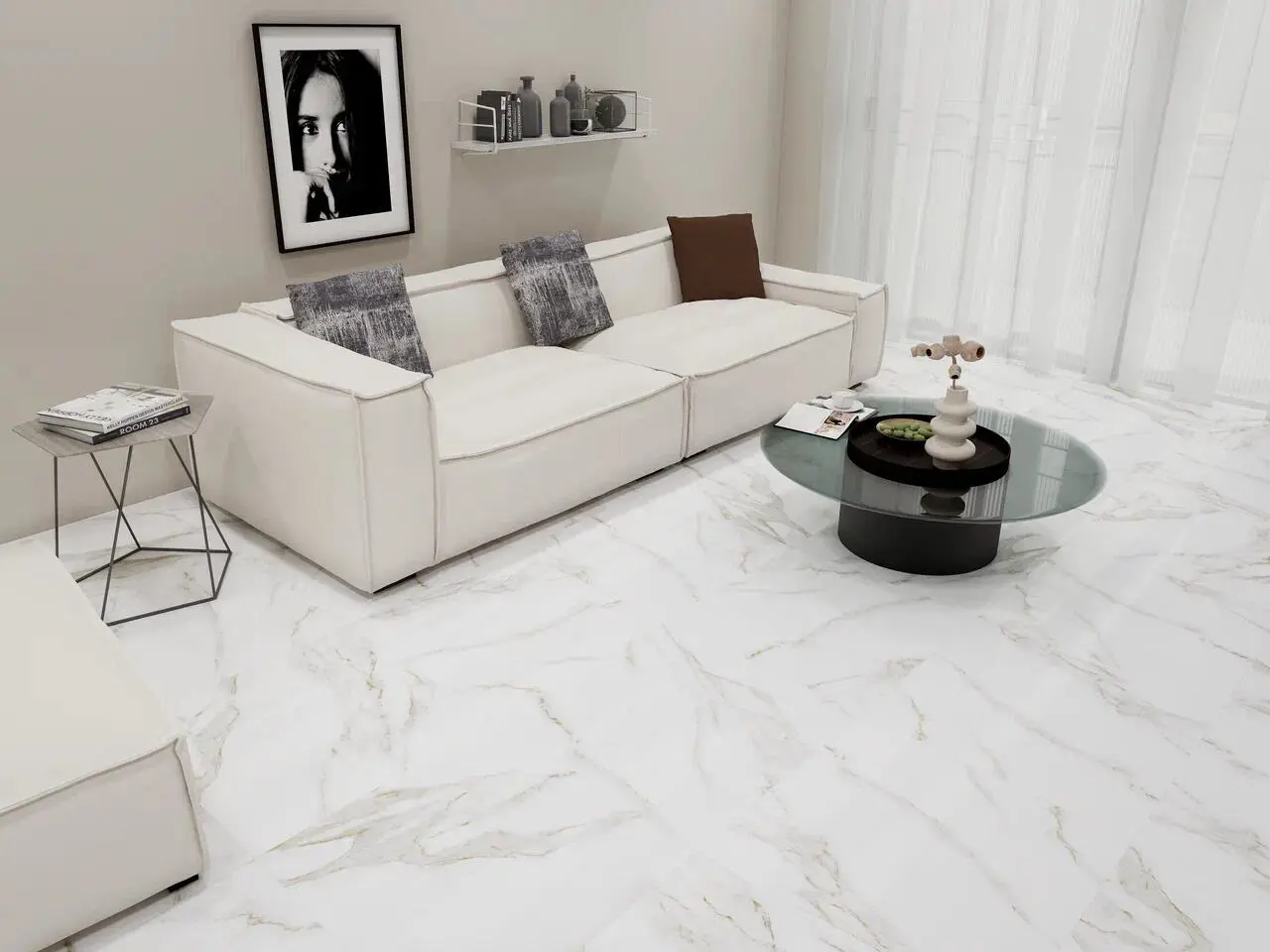 Изображение товара Керамогранит Velsaa Statuario Eva 60x120 см белый мраморный эффект