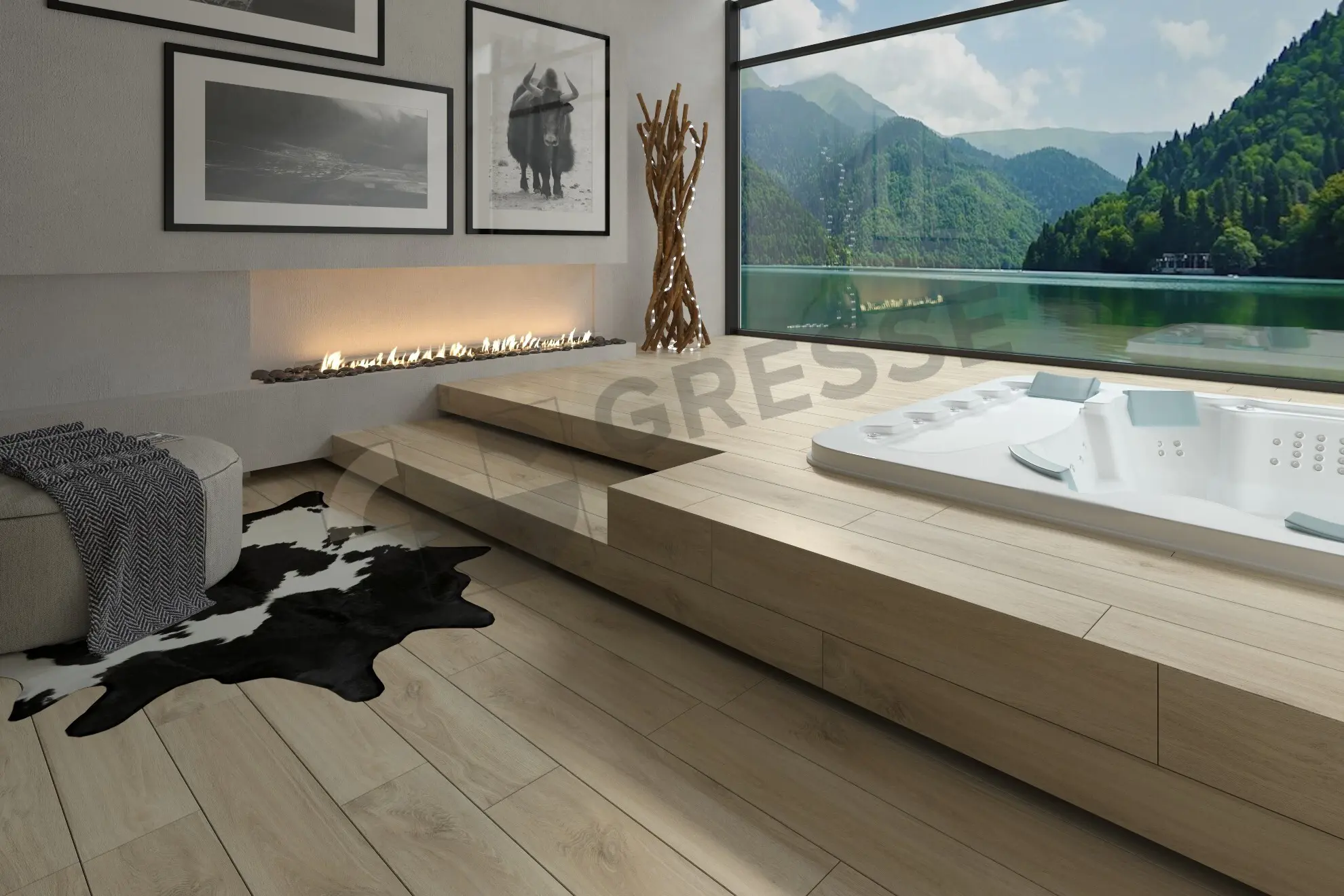 Изображение товара Керамогранит Gresse Ajanta GRS11-15S 120x20 SR Oliva 20x120см 1.44 м² цвет бежевый