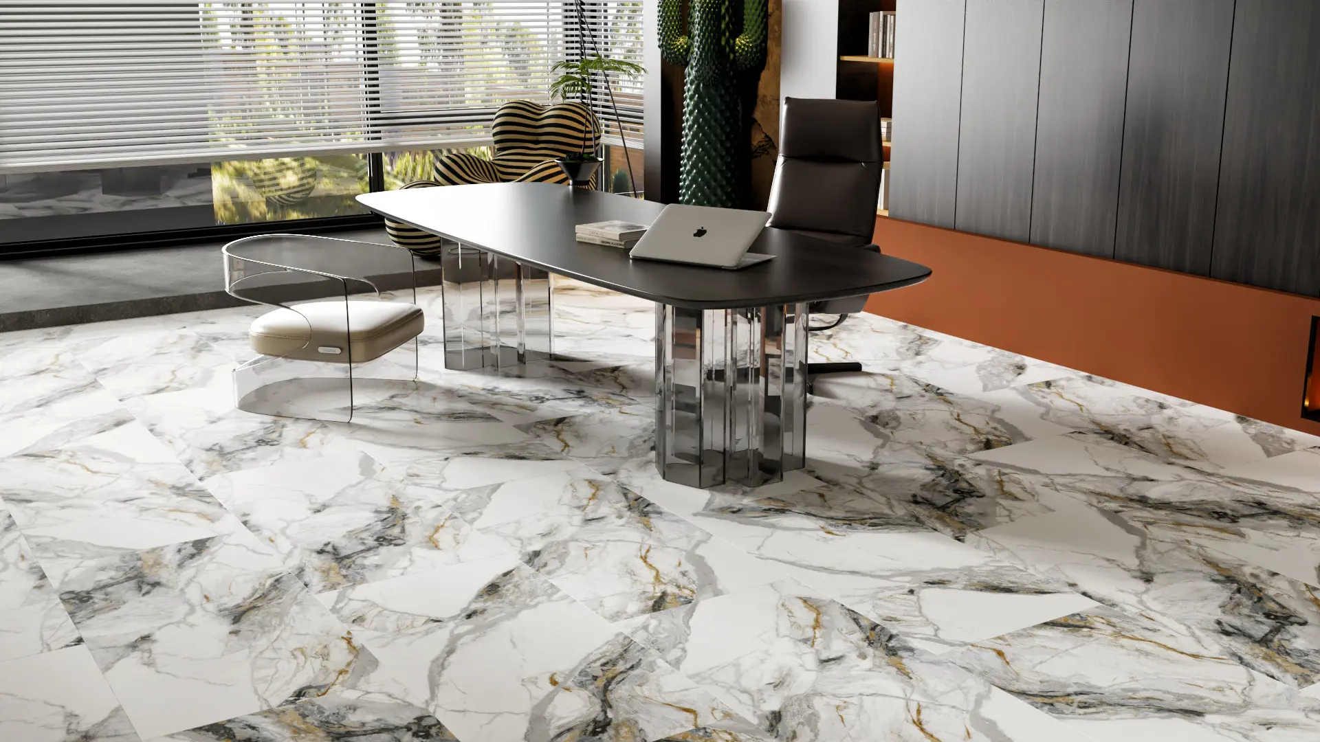 Изображение товара Керамогранит BONAPARTE Вива Ival White matt. rect 60x120см 1.44 м² цвет белый, серый, графит, золото, цена за упаковку