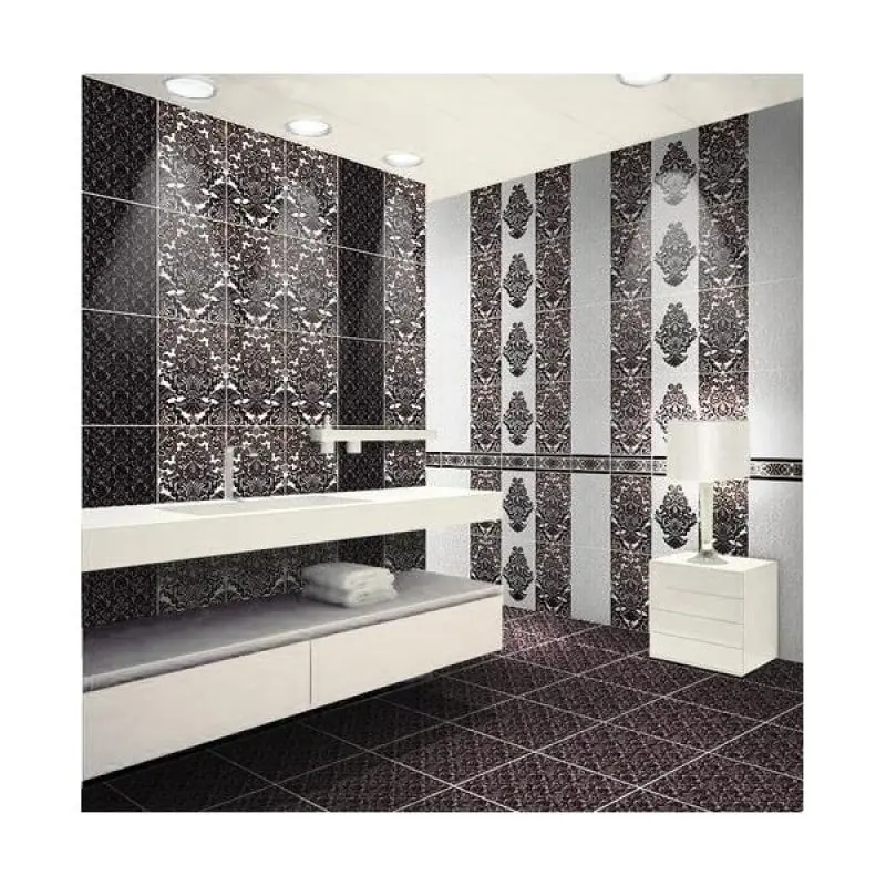 Изображение товара Керамическая настенная плитка Керамин Органза 27.5x40 Черная 5 рисунков