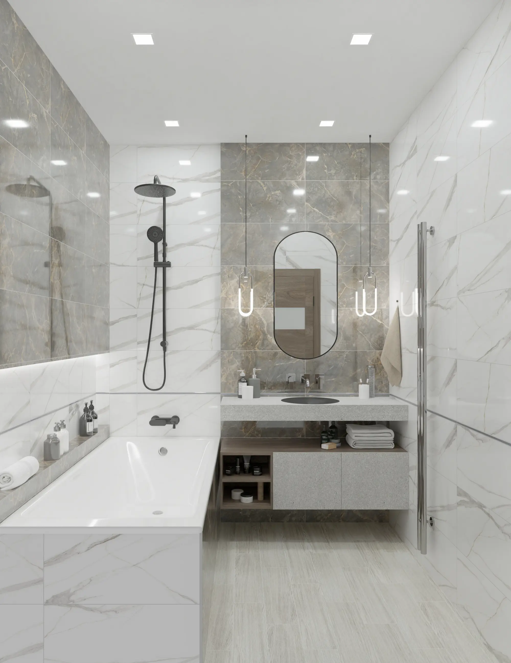 Изображение товара Керамическая плитка Global Tile Spring_GT 30x60 см серый мрамор глянцевая