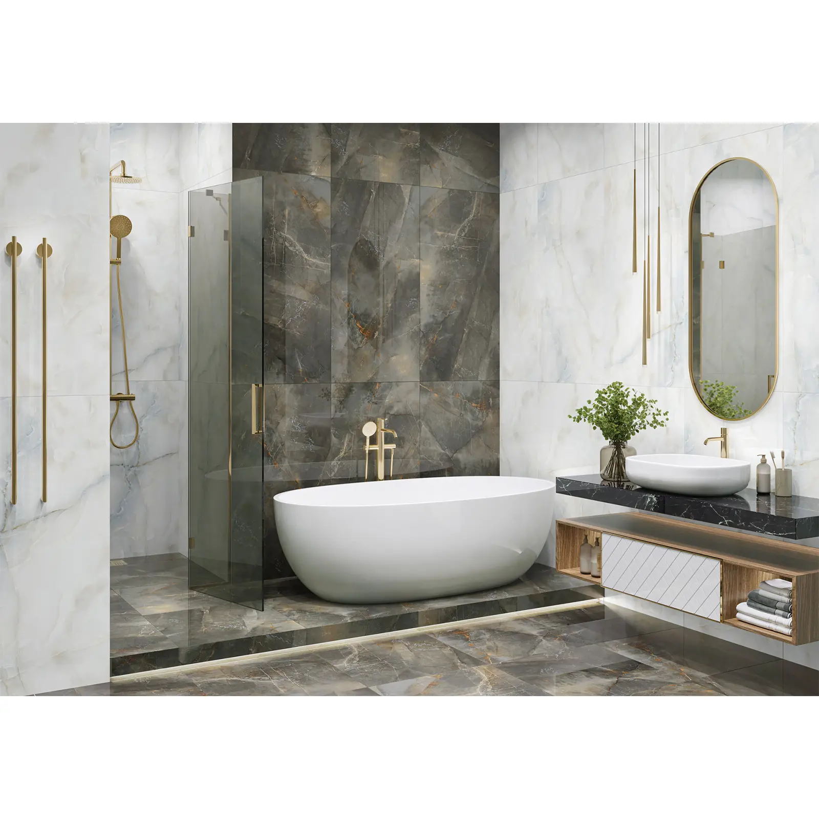 Изображение товара Керамогранит Lcm Premiere Stone 60x120 см коричнево-рыжий с полированной поверхностью