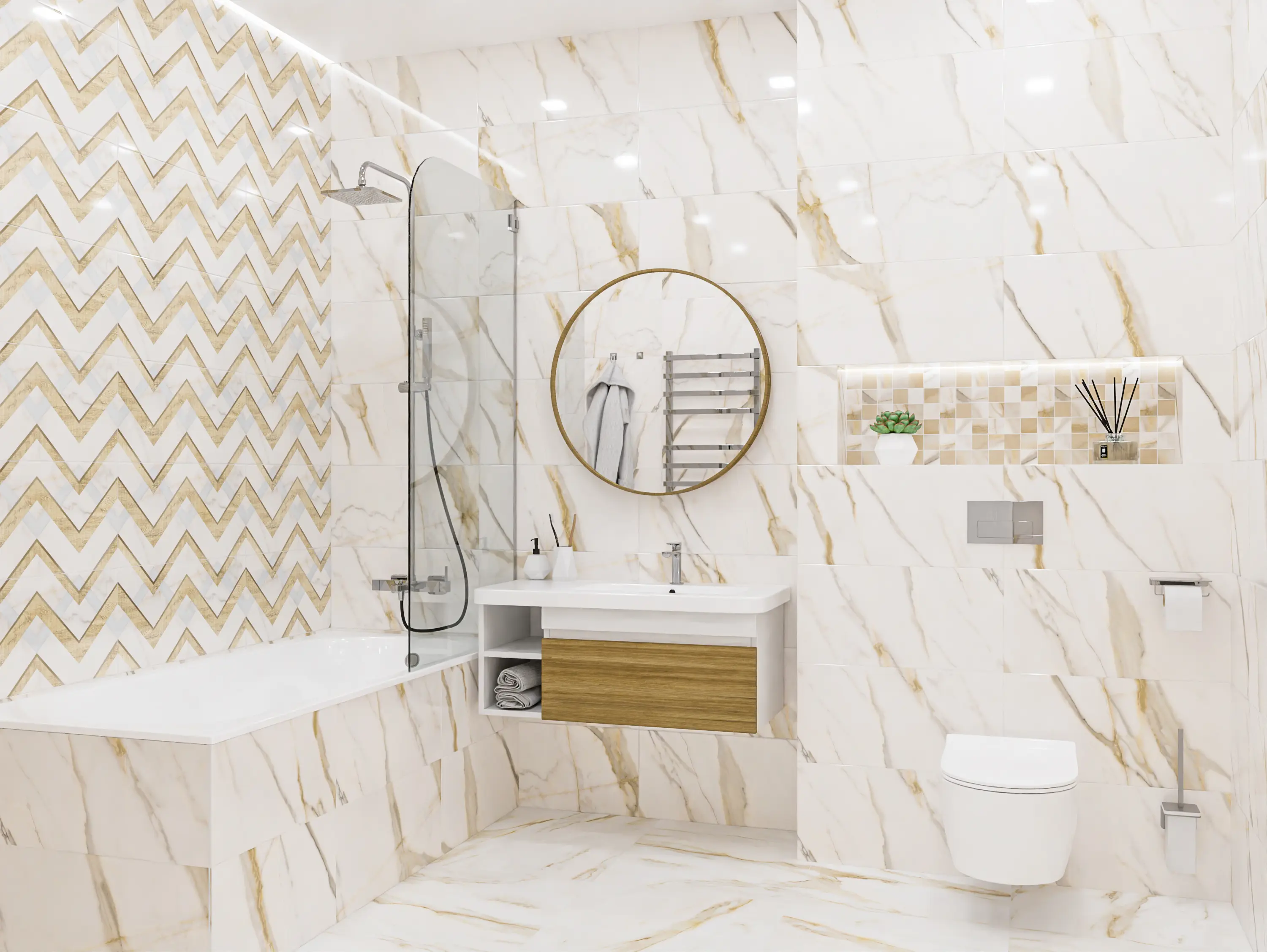 Изображение товара Декоративная мозаика Azori 587433005 587433005prm 30x30см цвет Бежевый