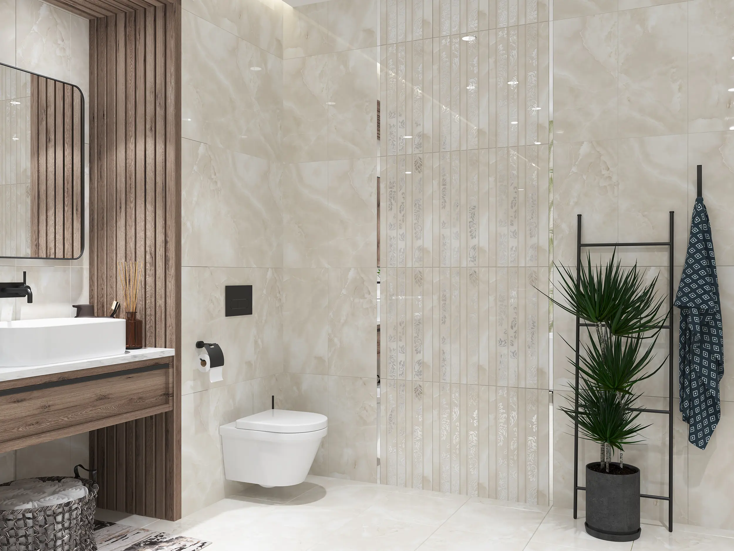 Изображение товара Настенная плитка Azori Latila 508951101ekb 31.5x63см цвет бежевый