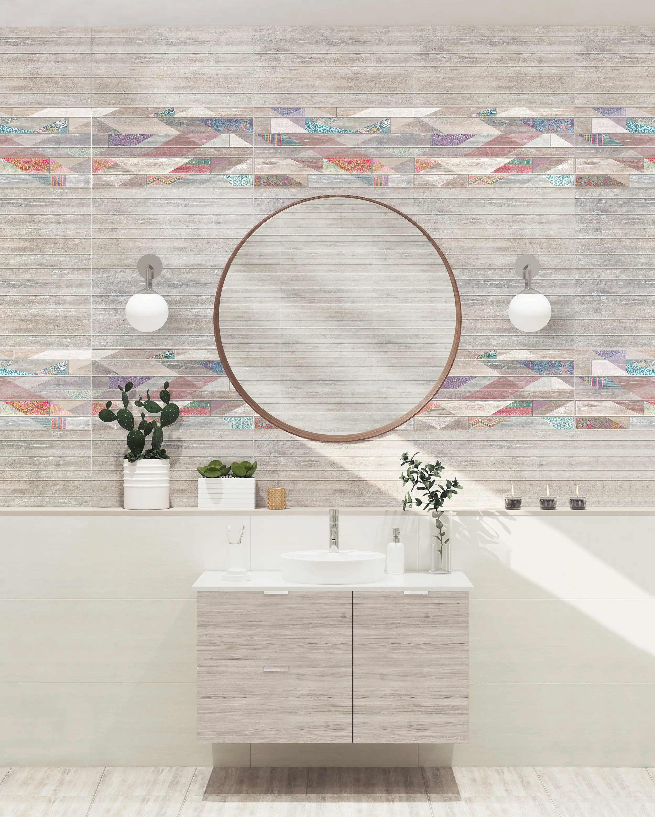 Изображение товара Настенная плитка Azori Shabby 31.5x63 см цвет бежевый