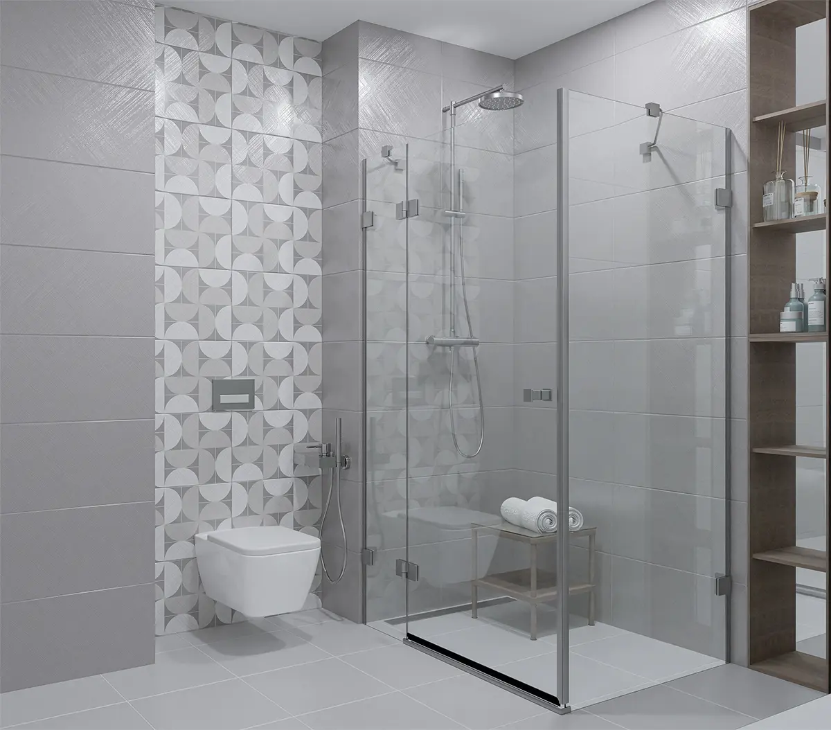 Изображение товара Настенная плитка Azori Incisio 31.5x63 см серый для кухни и ванной