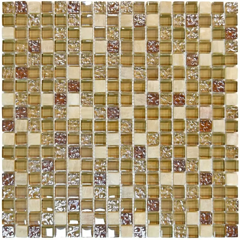 Изображение товара Декоративная мозаика Granito U00004355 Glass Stone 1ekb 30x30см цвет Жёлтый/золотой