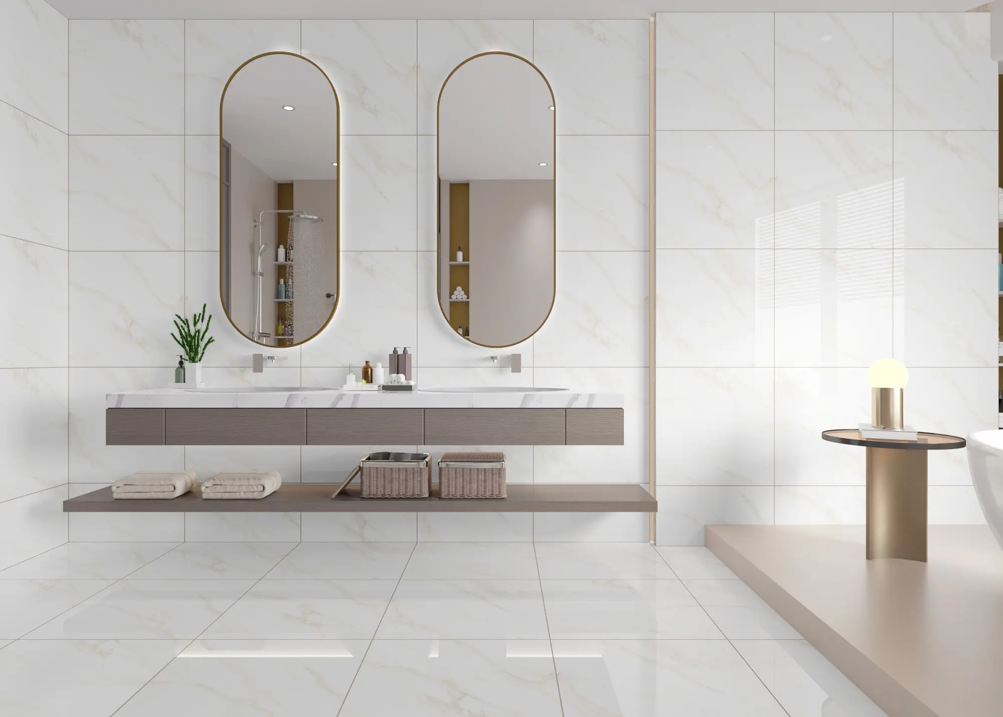 Изображение товара Керамогранит Eternal Carrara Pearl 60x60 см белый глянцевый для стен и пола