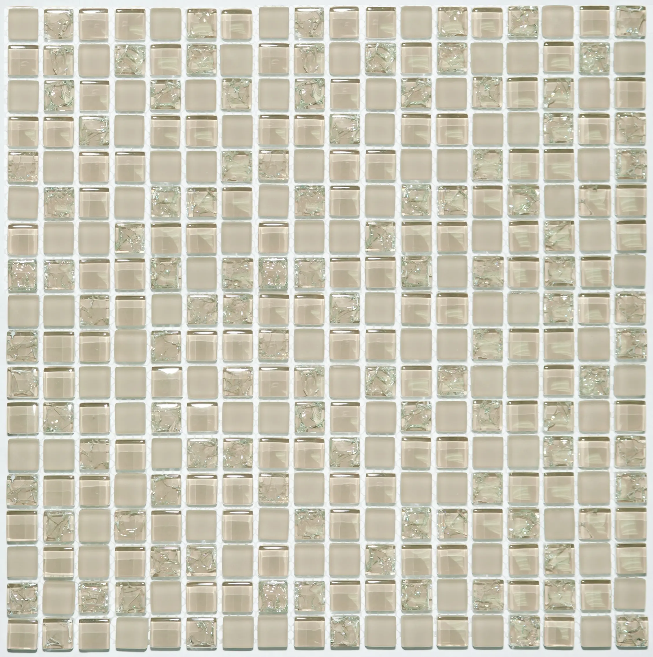 Изображение товара Декоративная мозаика из стекла NSMOSAIC S-840 30.5x30.5 см бежевый эффект битого стекла