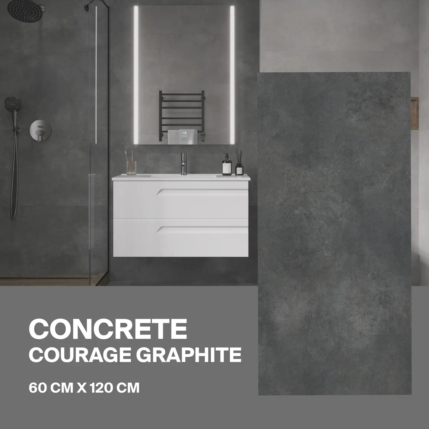 Изображение товара Керамогранит Ceradim Concrete х9999304625 60x120см цвет серый/серебристый