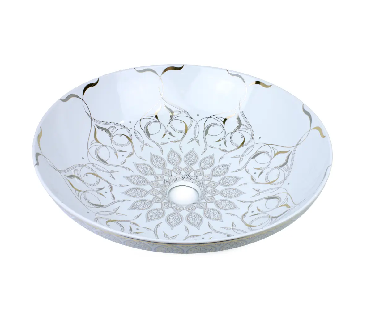 Изображение товара Раковина накладная Bronze de luxe 40.5см цвет белый глянец