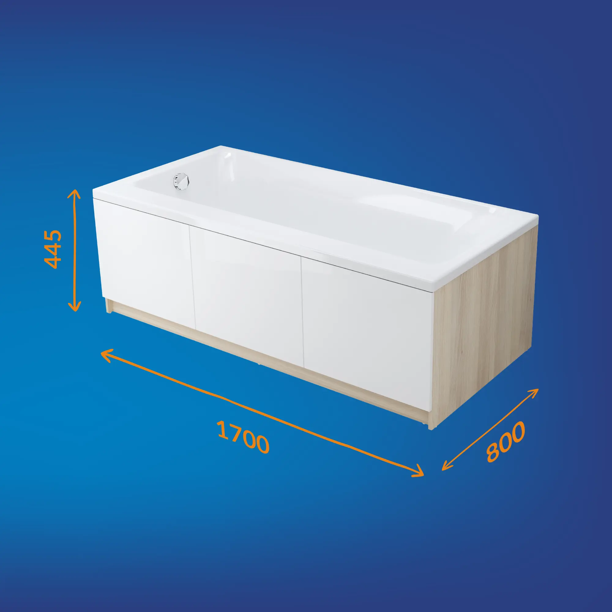 Изображение товара Прямоугольная ванна Cersanit 63351 акрил 44.5x80см