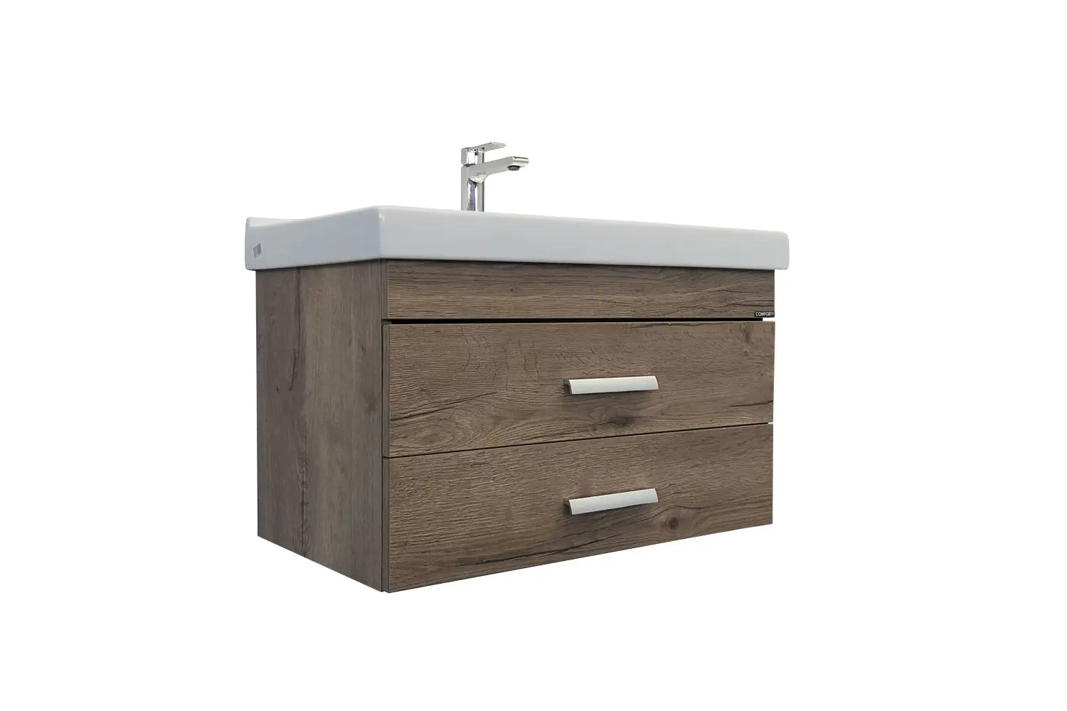 Изображение товара Тумба Comforty Никосия 80П дуб темный, с раковиной