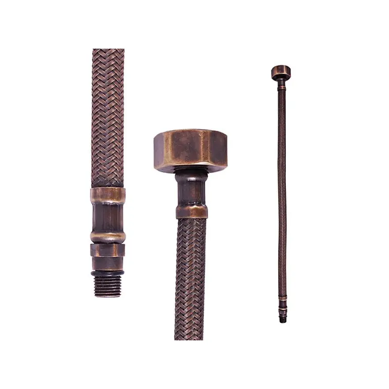 Изображение товара Гибкий шланг для душа RavSlezak 35 см бронза с нержавеющей оплеткой