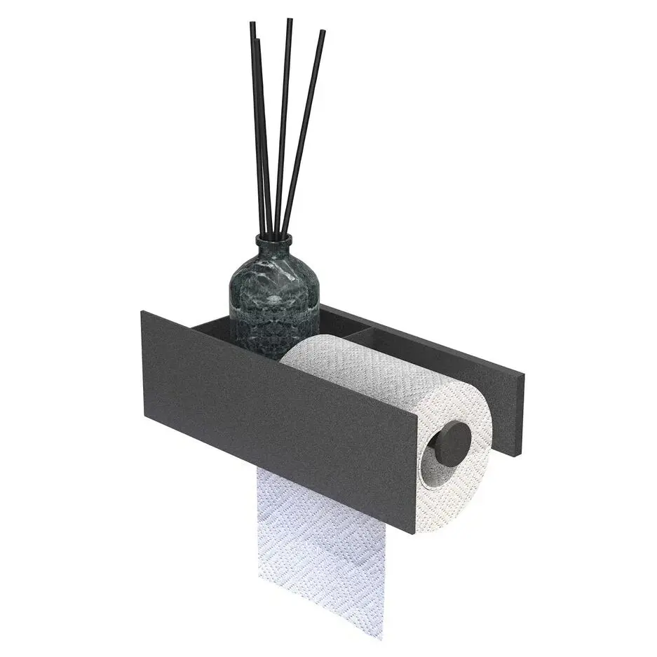 Изображение товара Полка для ванной Flow Skyline Duetto Fl-sky-du26пр-ч 40x19см цвет черный матовый