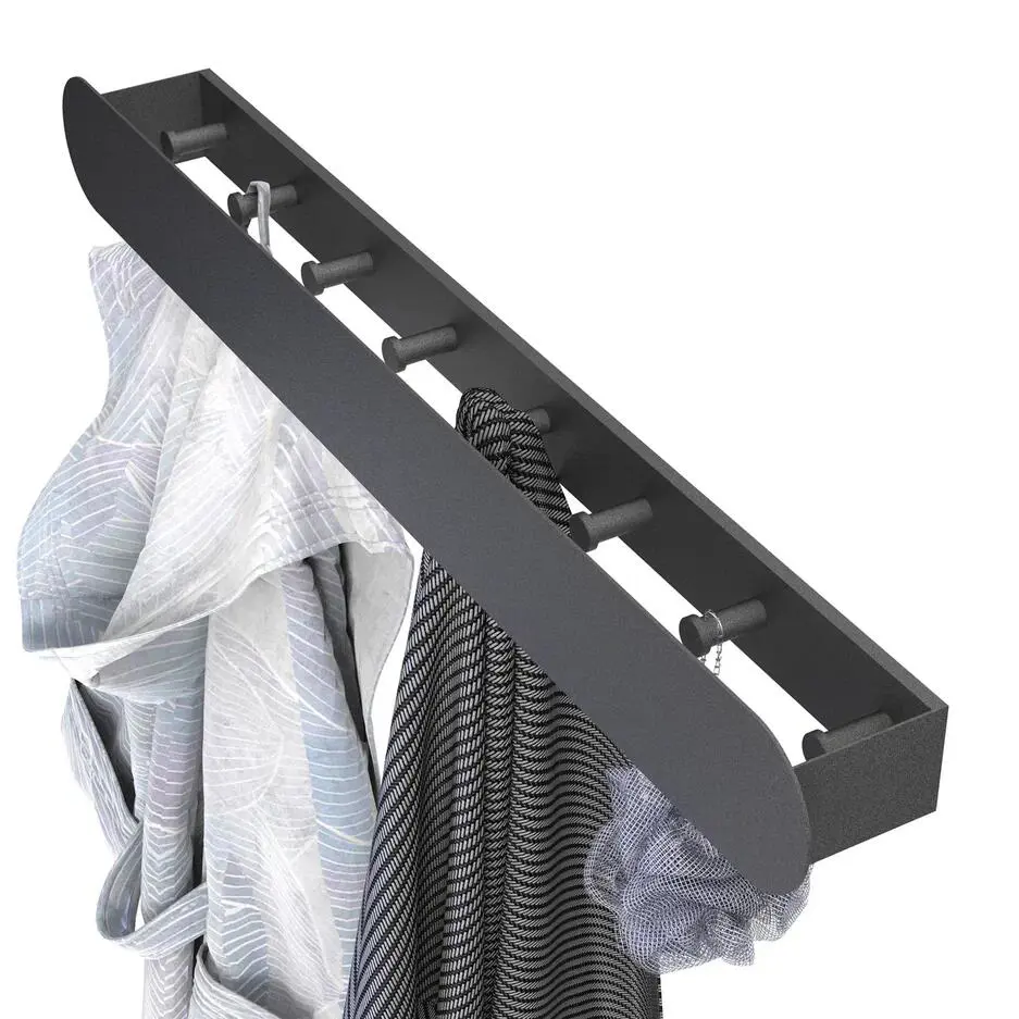 Изображение товара Полка для ванной Flow Round Hook Fl-ro-hook80-ч 86x15см цвет черный матовый