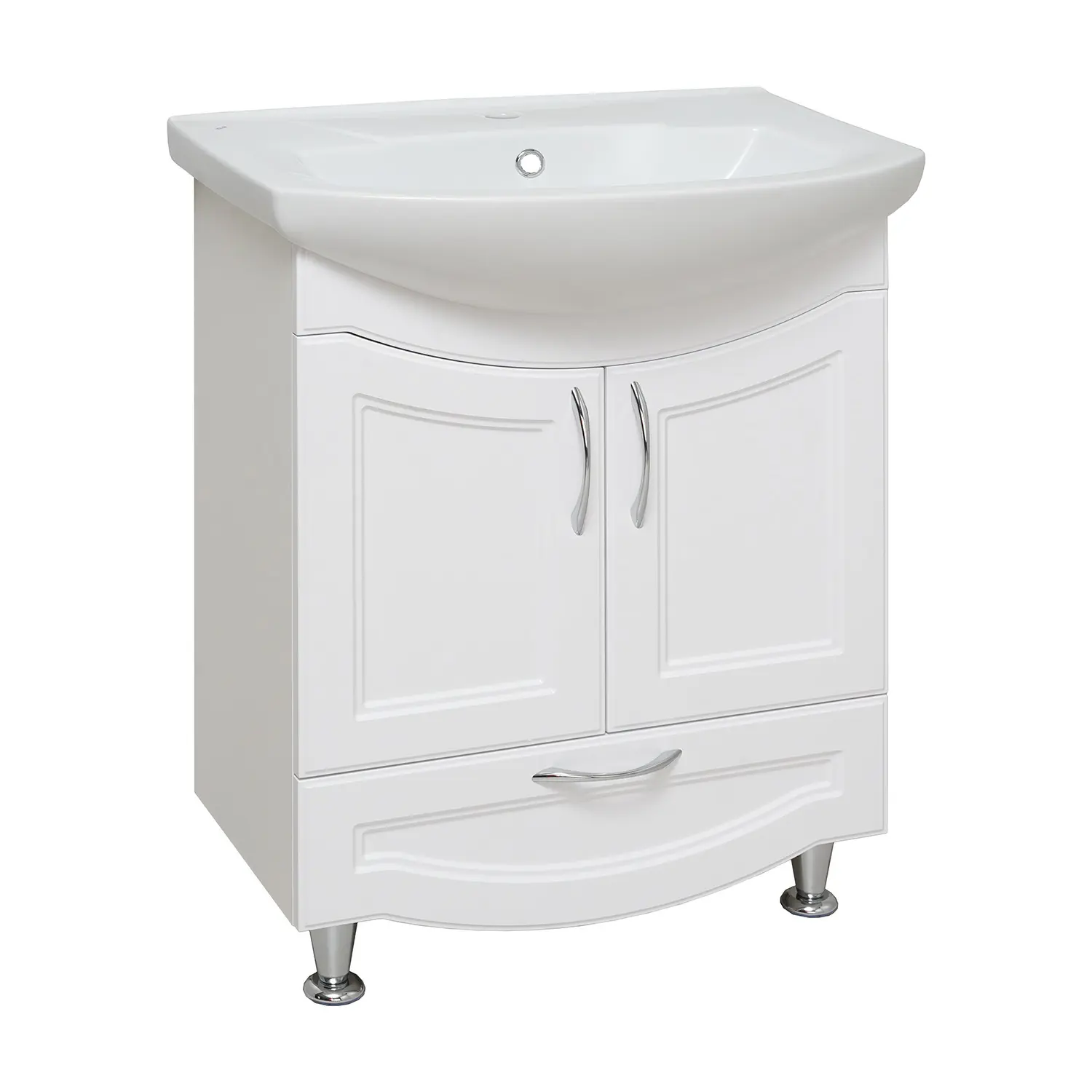 Изображение товара Тумба с раковиной Runo неаполь 65 см напольная цвет белый