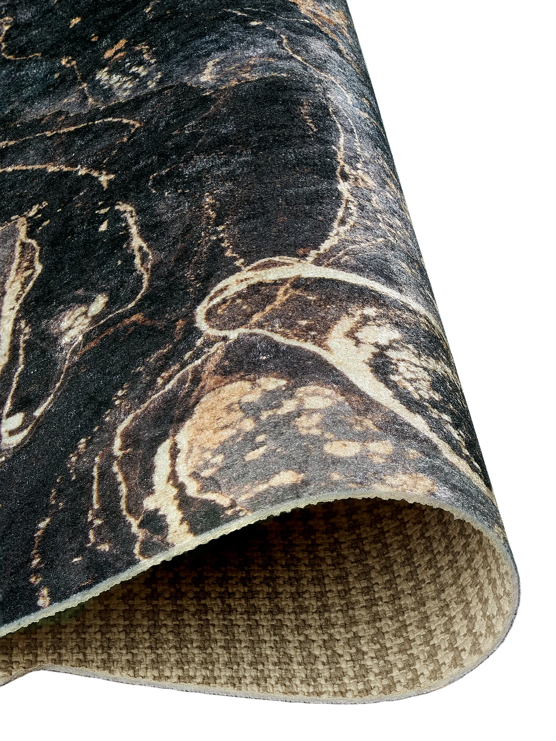 Изображение товара Набор ковриков Shahintex silk photoprint Мрамор чёрный 60x98см