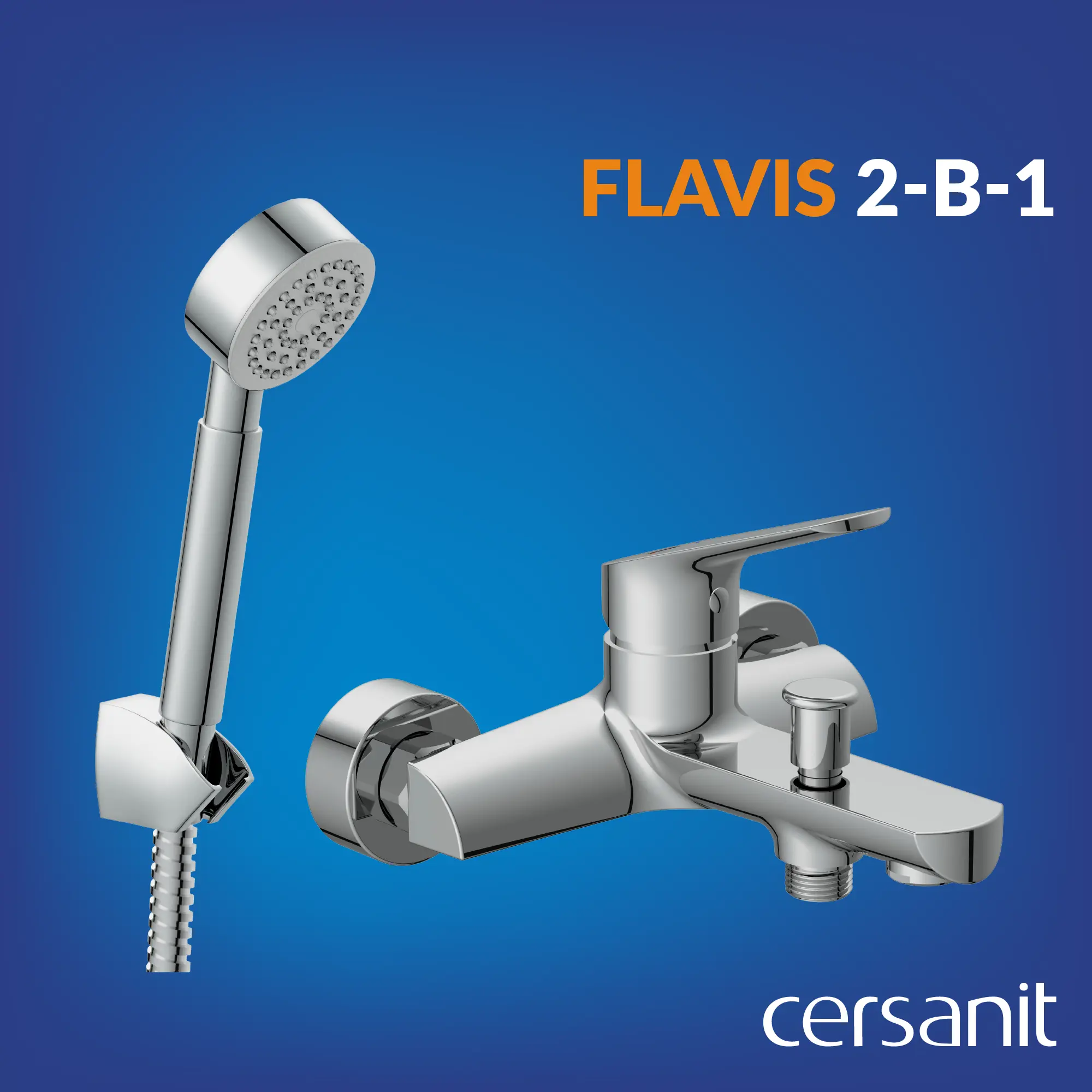 Изображение товара Комплект смесителей Cersanit Flavis 64509 и душевой гарнитур