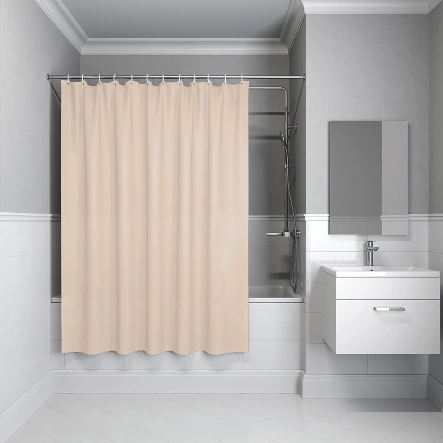 Изображение товара Шторка для ванной комнаты Iddis P01PE18i11 200x180см цвет бежевый