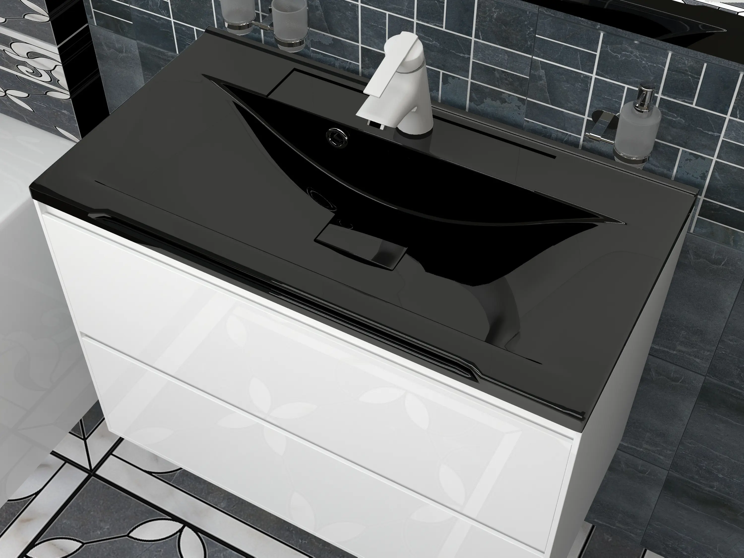 Изображение товара Раковина мебельная Stella polar корвет Корвет 90 90см цвет черный