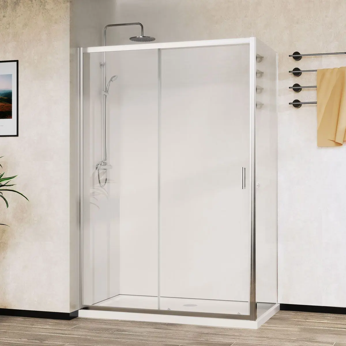 Изображение товара Душевой уголок Vincea VSR-5CT9012CL прямоугольник 90x120см серебро профиль эффект стекла прозрачный